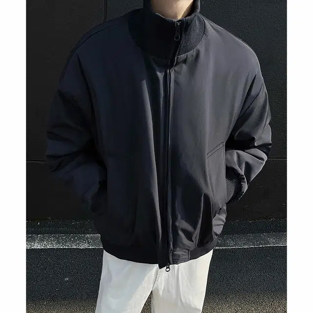 宾力克 美式复古基础款纯色短款长袖夹克外套 男女同款