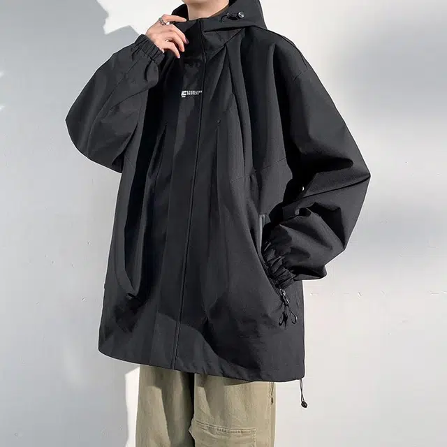 【dme】 美式复古连帽多口袋设计防风防水宽松夹克外套 男女同款