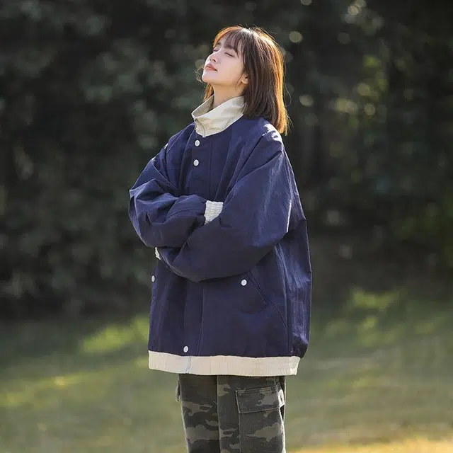 黑恐龙 美式潮牌百搭舒适简洁夹克外套 男女同款