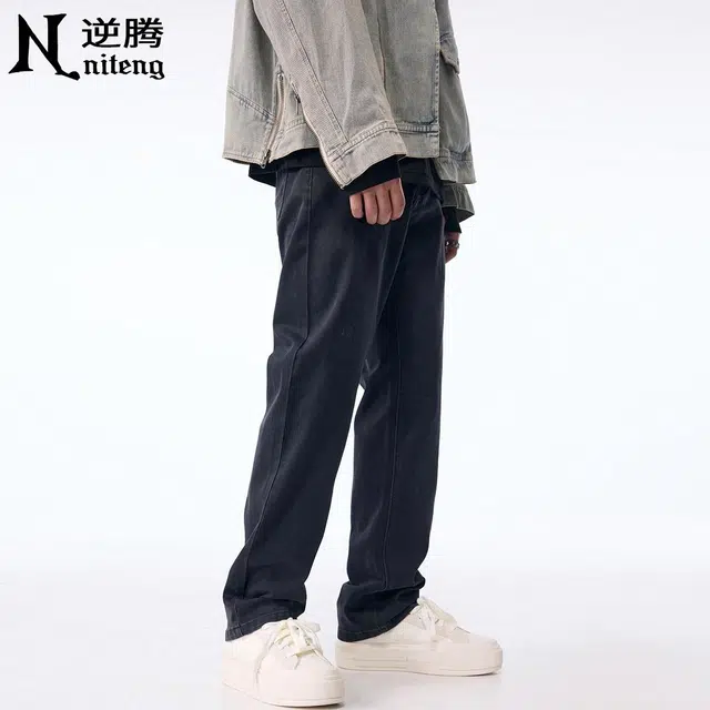 逆腾 美式复古直筒阔腿休闲裤 男女同款
