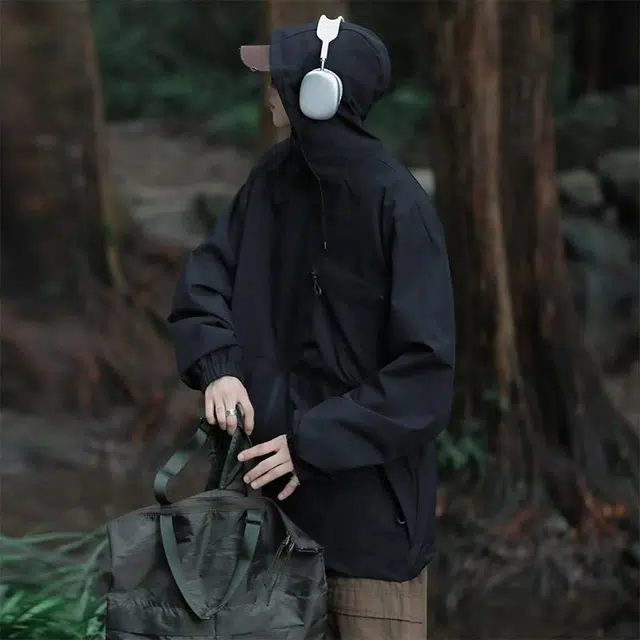 纳趣 山系户外单冲运动宽松百搭休闲连帽夹克外套 男女同款