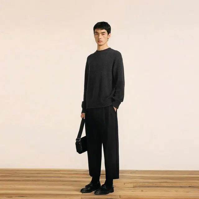 速写 直筒宽松日常九分休闲裤 男款 本黑