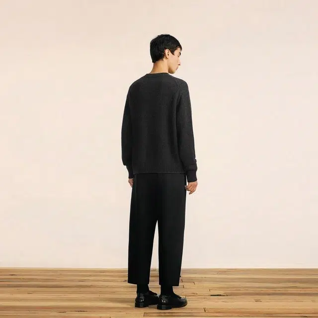 速写 直筒宽松日常九分休闲裤 男款 本黑