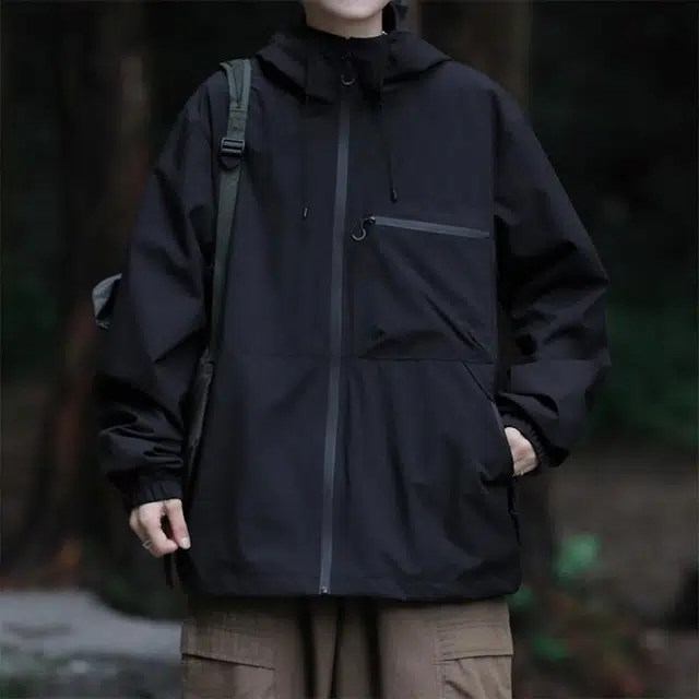 纳趣 山系户外单冲运动宽松百搭休闲连帽夹克外套 男女同款