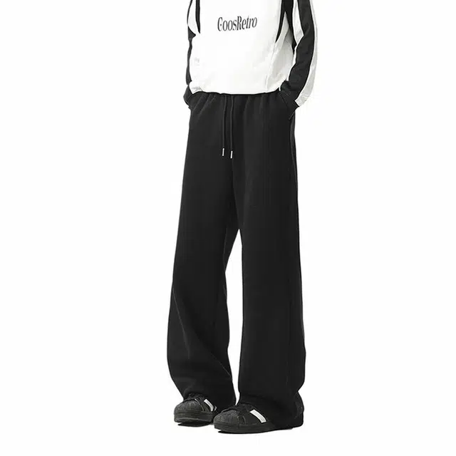 佐菲利 美式复古运动宽松百搭直筒休闲裤 男女同款