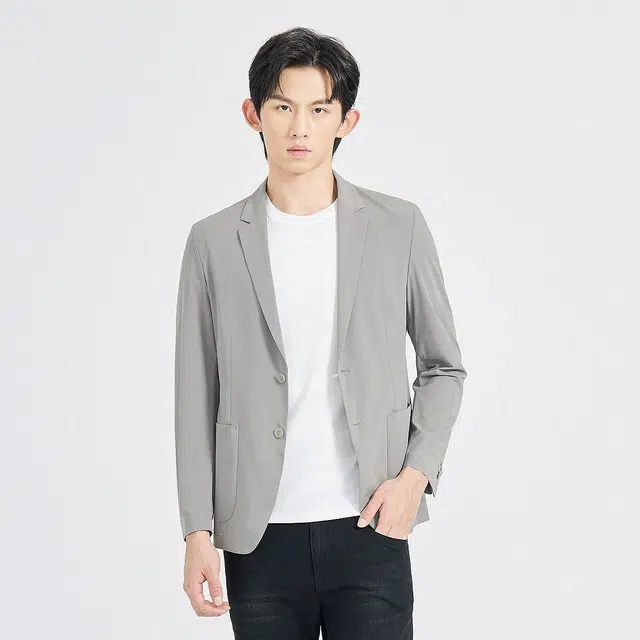 利郎 轻薄纯色商务休闲平驳领西装 男款