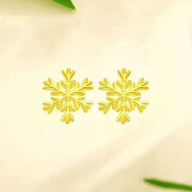 老凤祥 飘然雪花 精致轻奢高级感 小众百搭设计温柔时尚首饰 极简百搭优雅高贵显气质#好运 足金 按克计价 黄金耳钉 女款