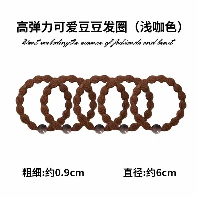 丹琴 运动不松脱 高弹皮筋高马尾豌豆发绳后脑勺丸子头加粗扎头发发圈 橡胶 头绳 女款