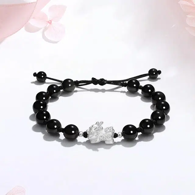 【S999足银&招财纳福】 金师傅 貔貅手绳 财运亨通旺事业上岸新中式国潮气质简约百搭 小众轻奢设计高级#好运 草莓晶 手串 男女同款情侣款