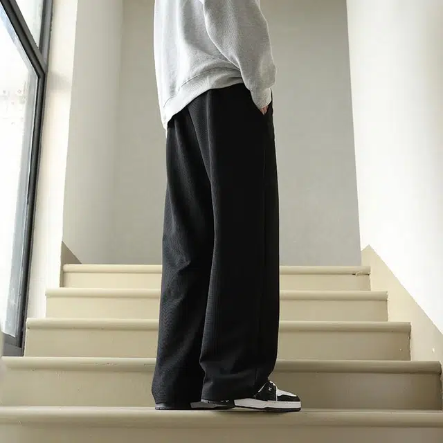 快鱼 美式高街简约运动基础款垂感纯色休闲裤 男女同款