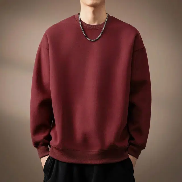 贵色 重磅美式复古纯色套头卫衣 男款
