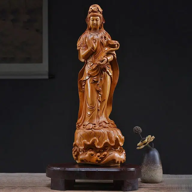 仙作美 根雕观音收藏 崖柏 木作摆件 男女同款情侣款