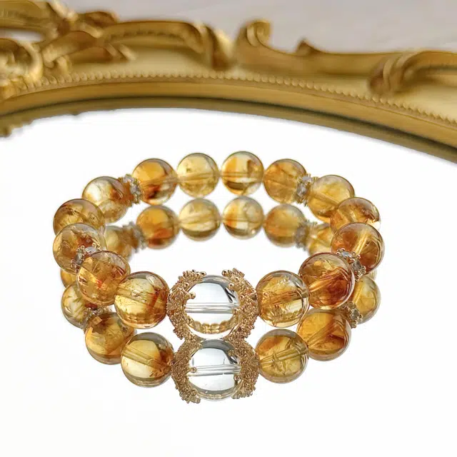 兰慕茵诺 金塔聚财 招财转运 小众设计吸金招财 八方来财时来运转#好运天然 黄水晶 手串 男女同款情侣款