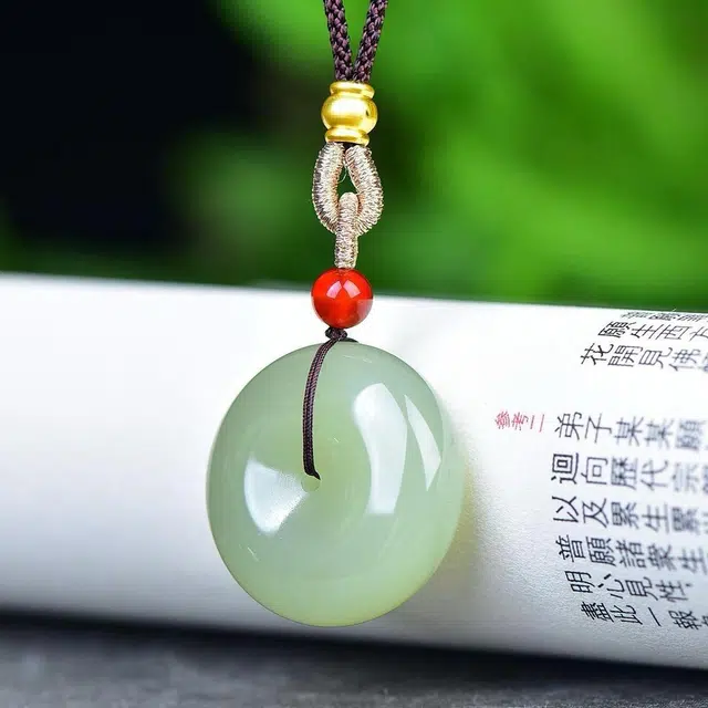 匠锁心玉 和田玉圆满平安扣 前程似锦国潮风 新中式诸事顺意 招财纳福 原创设计小众轻奢时尚百搭#好运 项链 青白玉 男女同款情侣款