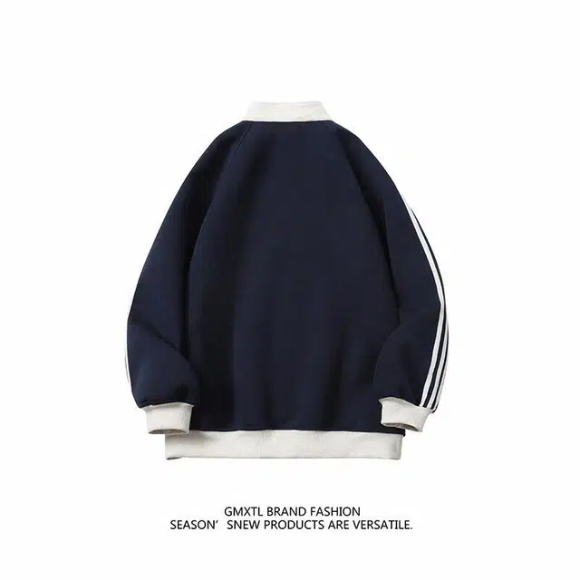 轻迎  条纹纯色百搭立领棒球服 男款