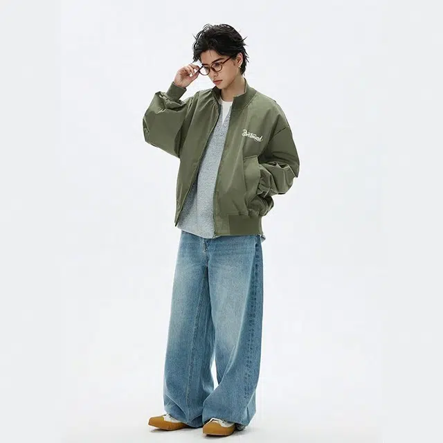 普鲁士多特蒙德 字母印花开衫潮流休闲立领飞行员夹克 男女同款