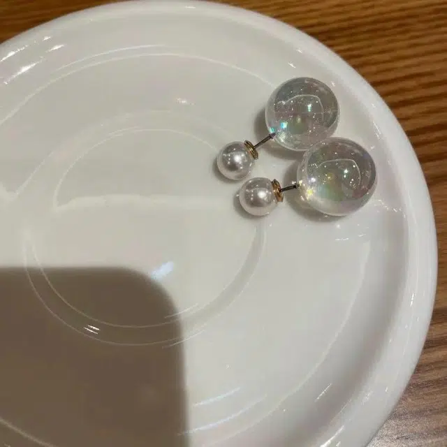 韵系 梦幻莹紫前后戴小众高级感百搭 玻璃 耳钉 女款