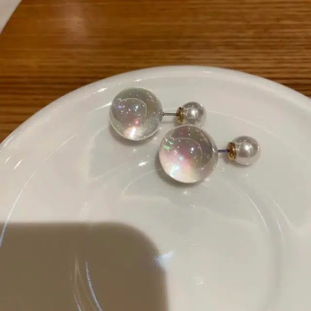 韵系 梦幻莹紫前后戴小众高级感百搭 玻璃 耳钉 女款
