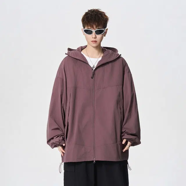 绘承 纯色简约宽松休闲百搭防晒服 男女同款