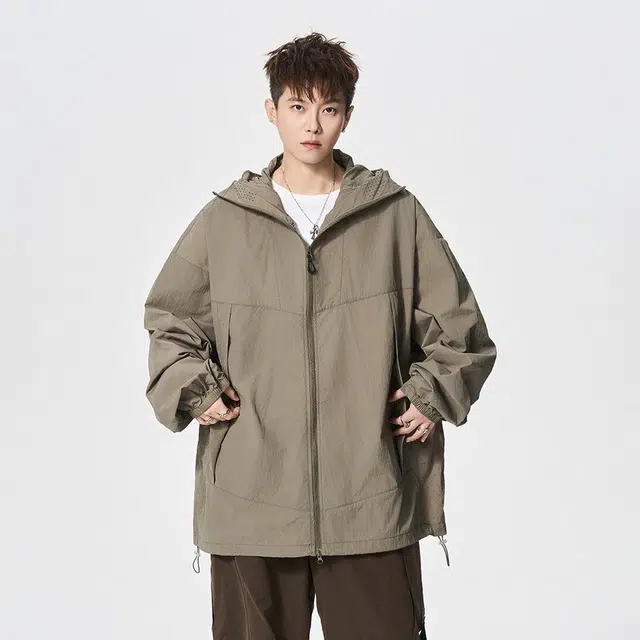 绘承 纯色简约宽松休闲百搭防晒服 男女同款