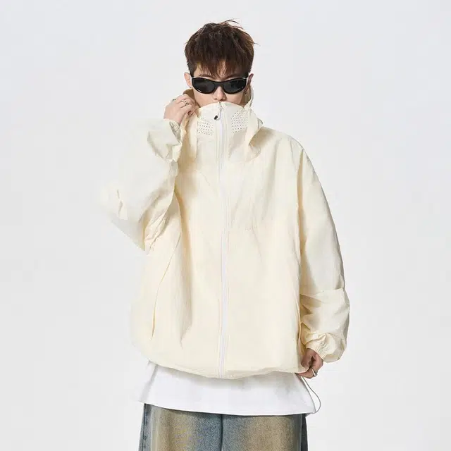 绘承 纯色简约宽松休闲百搭防晒服 男女同款