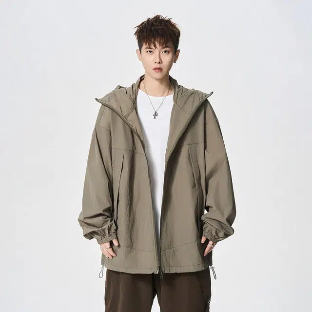 绘承 纯色简约宽松休闲百搭防晒服 男女同款