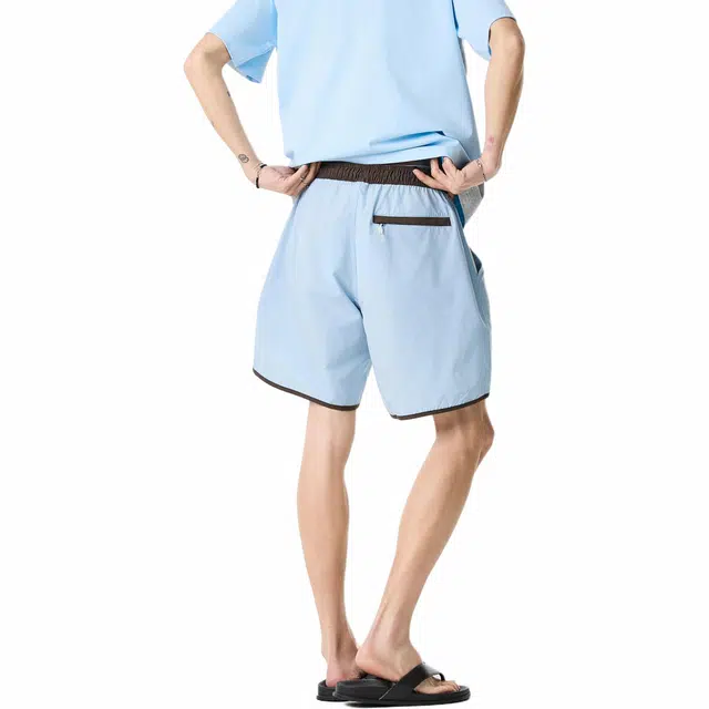 颂希尔 美式潮流运动设计感纯色直筒宽松百搭五分休闲短裤 男女同款