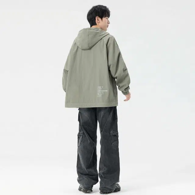 【dme】 美式户外机能风简约宽松运动百搭美式连帽防水夹克外套 男女同款