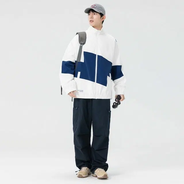 【dme】 美式户外立领休闲时尚拼接百搭工装长袖夹克外套 男女同款