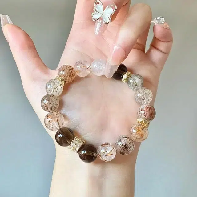 月岚 事业爆棚 八方来财 进宝小霸王 提升自信 自我认知领闹能力 前程似锦 钛晶 手串 男女同款情侣款