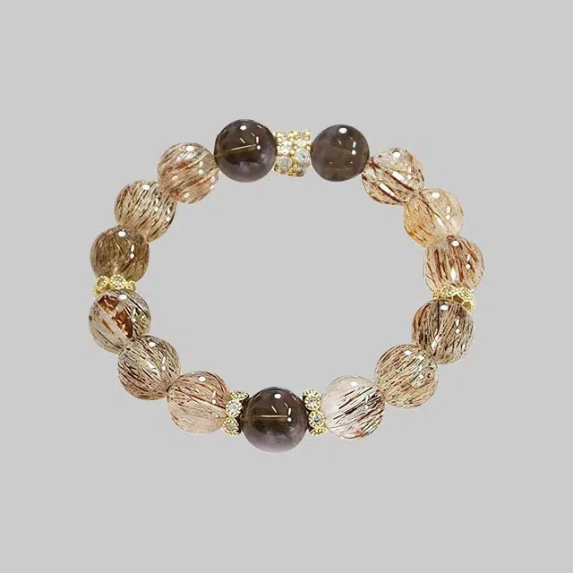 月岚 事业爆棚 八方来财 进宝小霸王 提升自信 自我认知领闹能力 前程似锦 钛晶 手串 男女同款情侣款