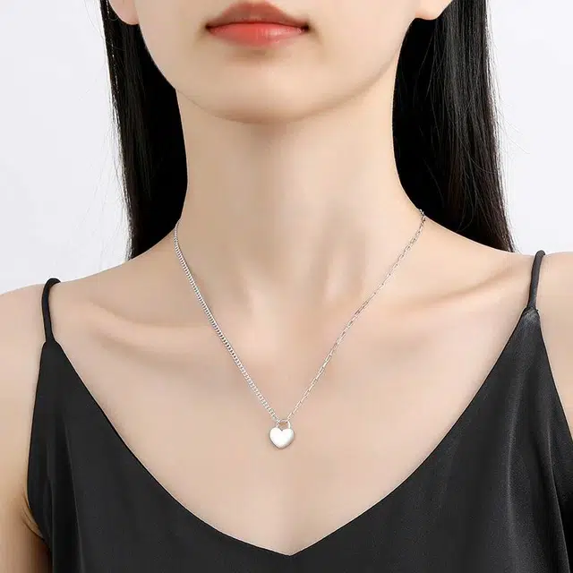 觅宿 锁爱 锁形爱心吊坠#好运 铂金 项链 女款