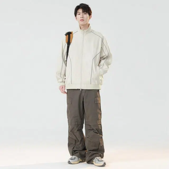 【dme】 山系户外美式高街简约百搭条纹宽松休闲运动防风防水夹克外套 男女同款