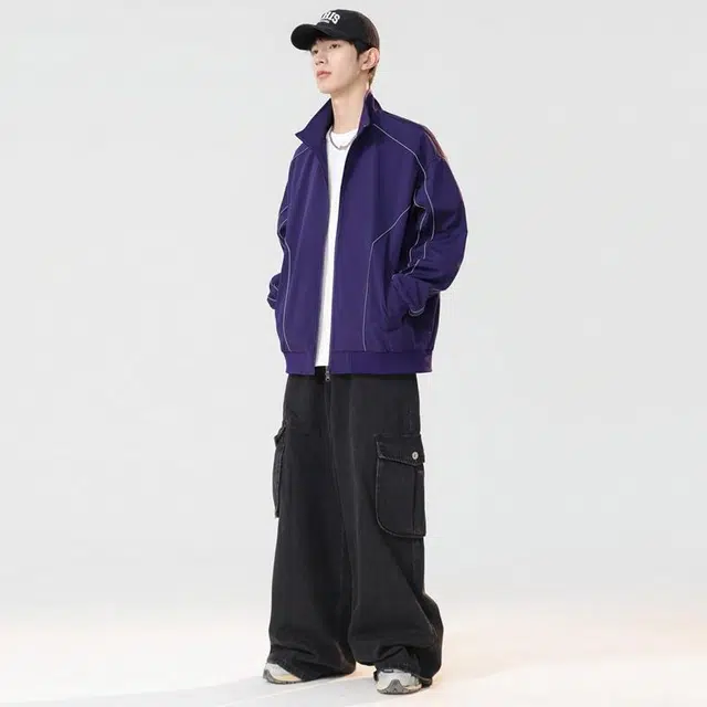 【dme】 山系户外美式高街简约百搭条纹宽松休闲运动防风防水夹克外套 男女同款