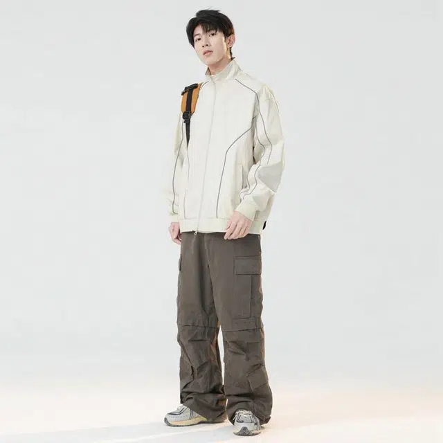 【dme】 山系户外美式高街简约百搭条纹宽松休闲运动防风防水夹克外套 男女同款
