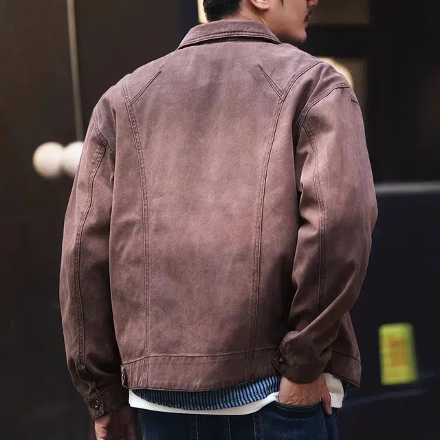 格蓝鹿 高端美式复古水洗做旧牛仔外套 男款
