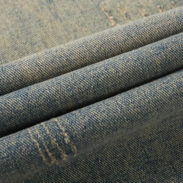 欧路得 美式水洗垂感潮牌宽松拖地高街直筒休闲牛仔裤 男款 复古蓝