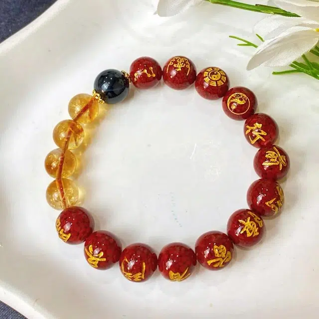 喜宝春花 招财转运珠诸事喜乐国风小众新中式复古新中式百搭福禄吉祥时尚百搭好运 朱砂 手串 男女同款情侣款
