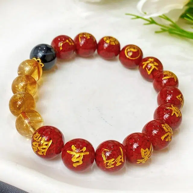 喜宝春花 招财转运珠诸事喜乐国风小众新中式复古新中式百搭福禄吉祥时尚百搭好运 朱砂 手串 男女同款情侣款