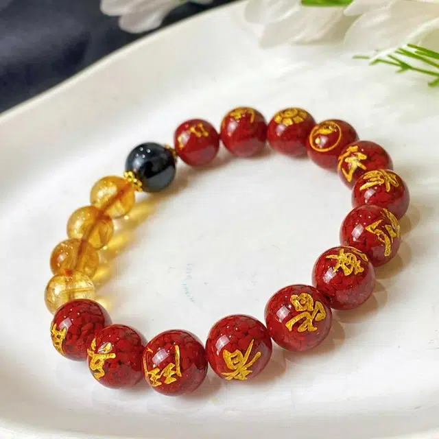 喜宝春花 招财转运珠诸事喜乐国风小众新中式复古新中式百搭福禄吉祥时尚百搭好运 朱砂 手串 男女同款情侣款