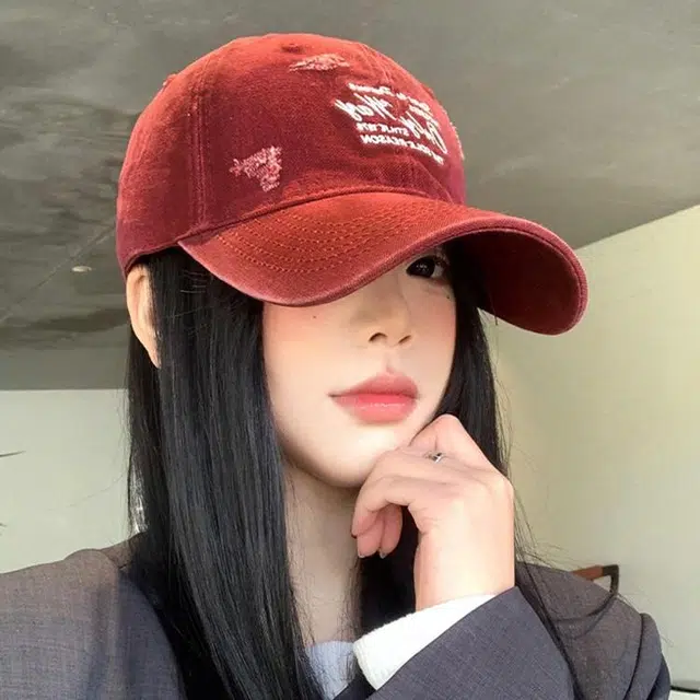 雅鹿 春夏季字母刺绣复古软顶水洗破洞棒球帽户外出行运动风防晒遮阳时尚潮流百搭大头围显脸小 棉 鸭舌帽 男女同款情侣款