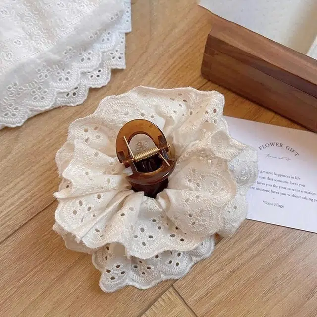 蒙妮 复古蕾丝花朵 树脂/布艺 抓夹发夹 男女同款情侣款