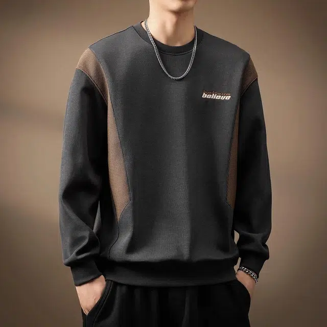 贵色 宽松复古撞色拼接卫衣 男款