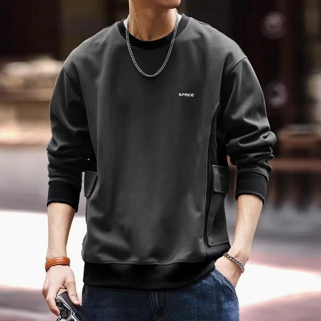 格蓝鹿 圆领宽松微弹长袖卫衣 男款