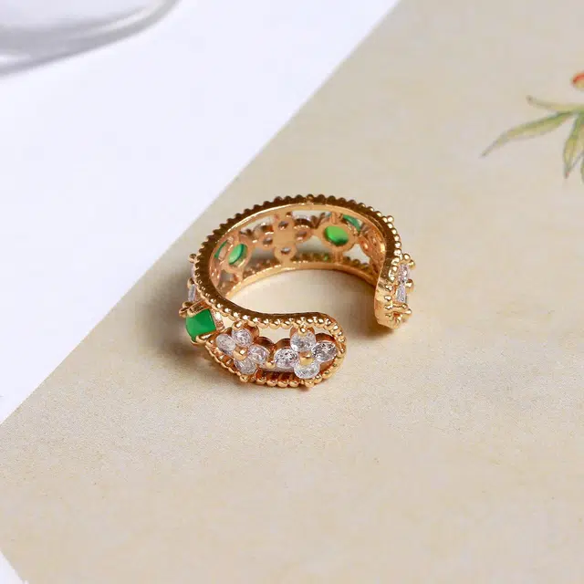 匠锁心玉 幸运四叶草 小众轻奢高级感 原创设计 时尚百搭通勤 新中式 国潮国风 简约大气 玉髓 戒指 男女同款情侣款