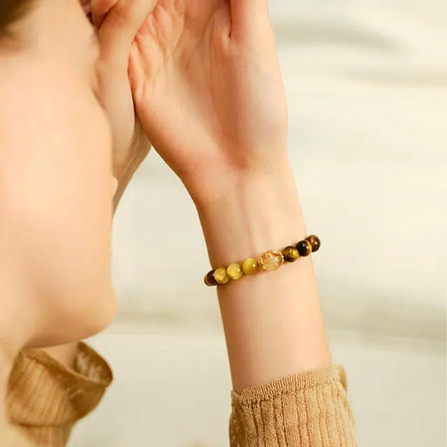 【事业运爆棚八方】 七小匠 好运 时来运转招财霸王 招手就来财新中式#好运天然 黄水晶 手串 男女同款情侣款