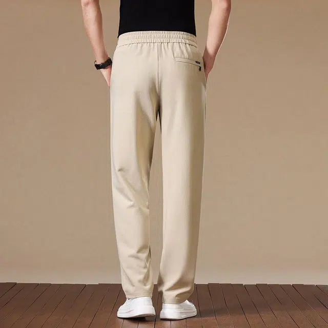 洛兹 纯色直筒简约百搭日常通勤薄款休闲裤 男款