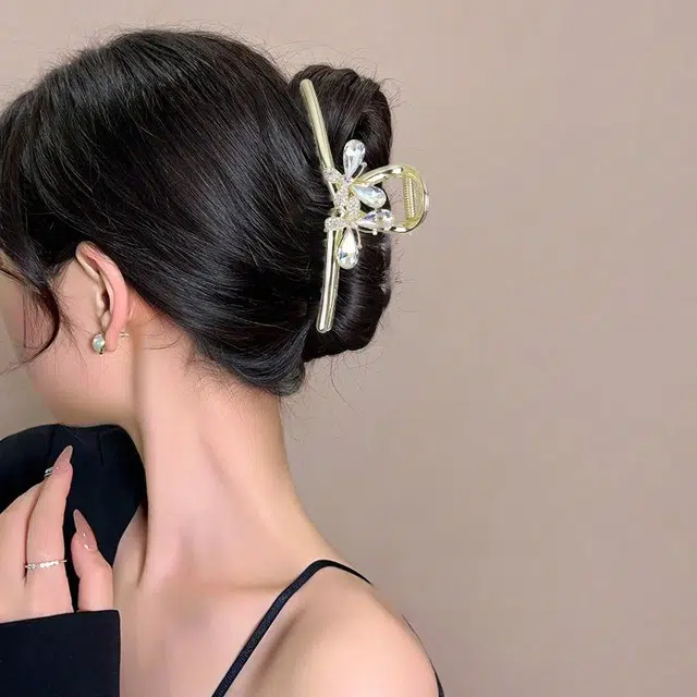 彤彤兔 大号抓夹蝴蝶时尚百搭发饰后脑勺盘发抓夹 合金 发夹 女款