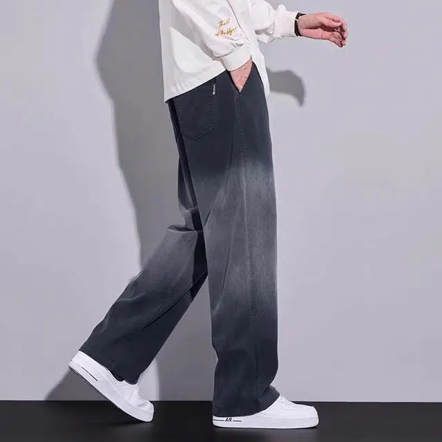 协协乐 高街扎染阔腿复古百搭牛仔裤 男女同款