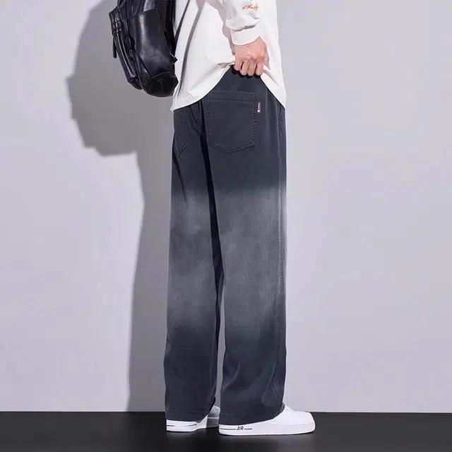 协协乐 高街扎染阔腿复古百搭牛仔裤 男女同款